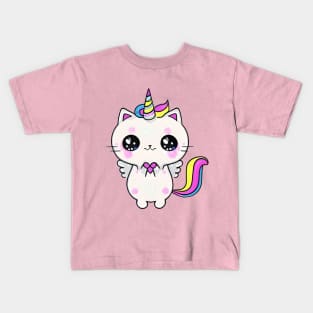 Kawaii Caticorn Unicorn Cat Kittycorn Kids T-Shirt